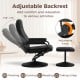 Swivel lounge chair recliner in black leather with adjustable backrest, perfect for gaming, reading, or napping.